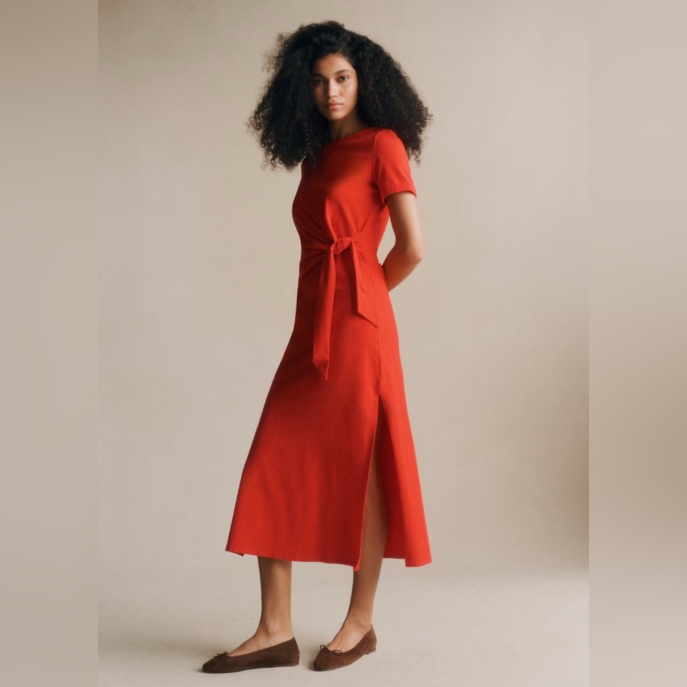 Sézane Pippa Knot-Waist Short Sleeve Dress - Picture 2 of 12